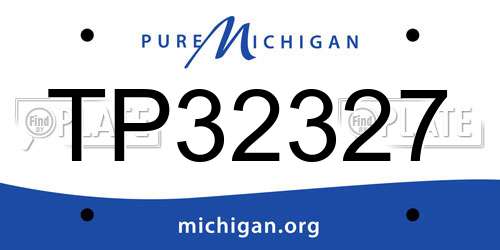 TP32327 Michigan License Plate
