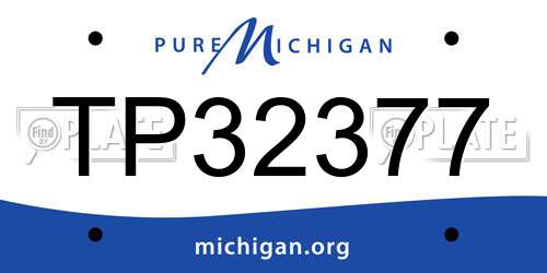 TP32377 Michigan License Plate