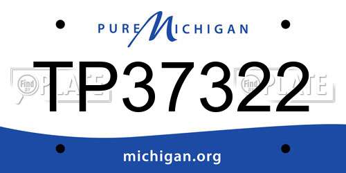 TP37322 Michigan License Plate
