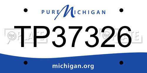 TP37326 Michigan License Plate
