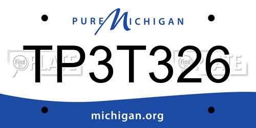 TP3T326 Michigan License Plate
