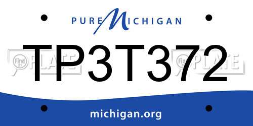 TP3T372 Michigan License Plate