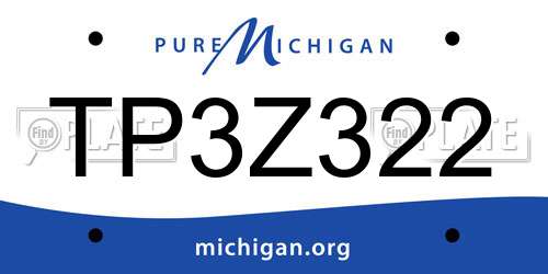 TP3Z322 Michigan License Plate