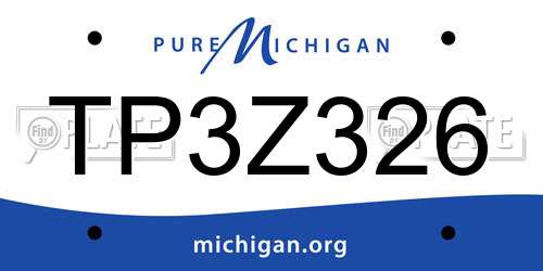 TP3Z326 Michigan License Plate