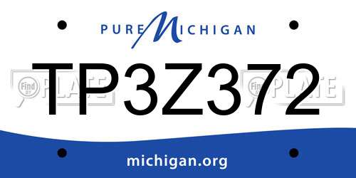 TP3Z372 Michigan License Plate