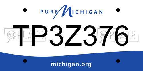 TP3Z376 Michigan License Plate