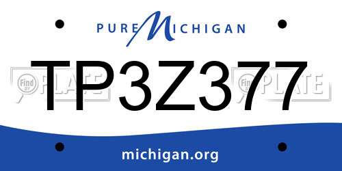 TP3Z377 Michigan License Plate