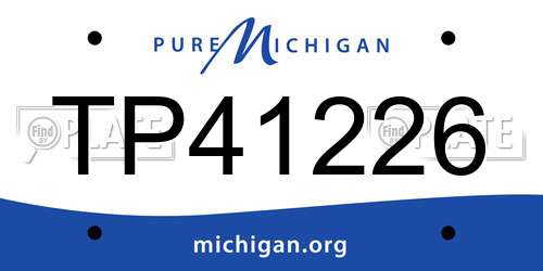 TP41226 Michigan License Plate