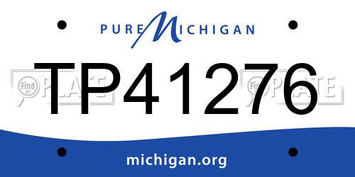 TP41276 Michigan License Plate