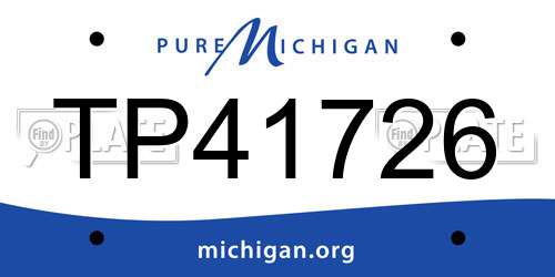 TP41726 Michigan License Plate