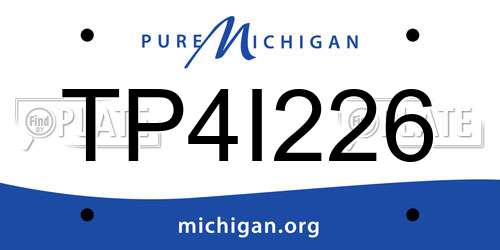 TP4I226 Michigan License Plate