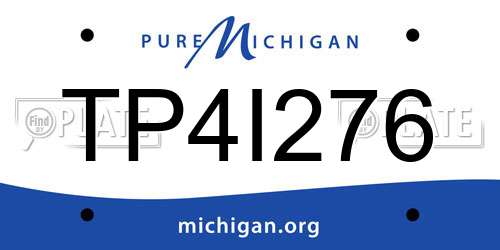 TP4I276 Michigan License Plate