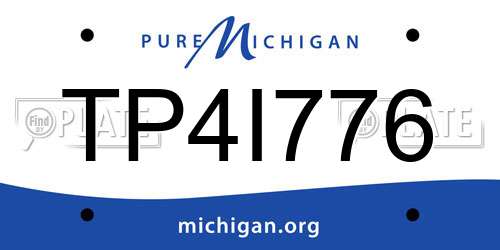 TP4I776 Michigan License Plate