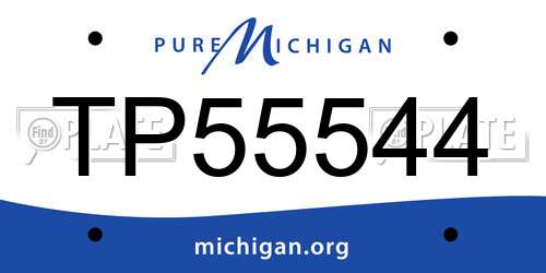 TP55544 Michigan License Plate