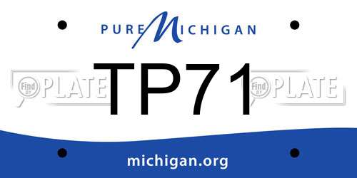 TP71 Michigan License Plate
