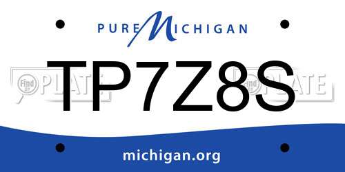 TP7Z8S Michigan License Plate