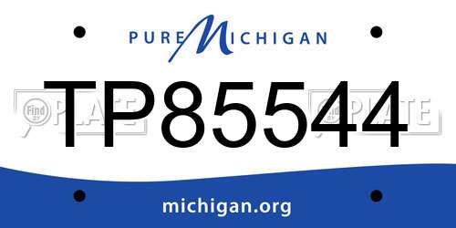 TP85544 Michigan License Plate