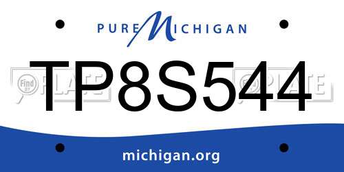 TP8S544 Michigan License Plate