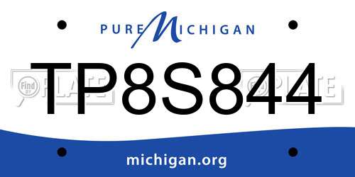 TP8S844 Michigan License Plate