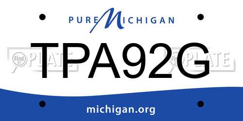 TPA92G Michigan License Plate