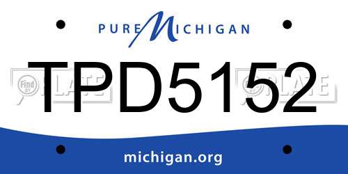 TPD5152 Michigan License Plate