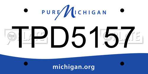 TPD5157 Michigan License Plate