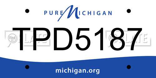 TPD5187 Michigan License Plate