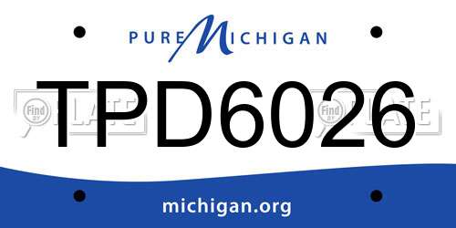 TPD6026 Michigan License Plate