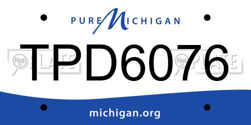 TPD6076 Michigan License Plate