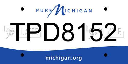 TPD8152 Michigan License Plate