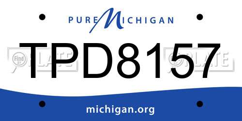 TPD8157 Michigan License Plate