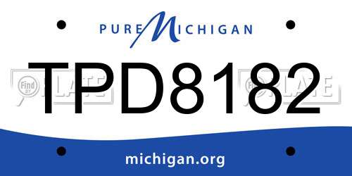 TPD8182 Michigan License Plate