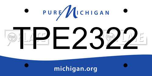 TPE2322 Michigan License Plate