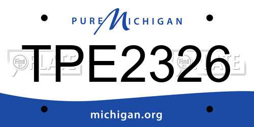 TPE2326 Michigan License Plate