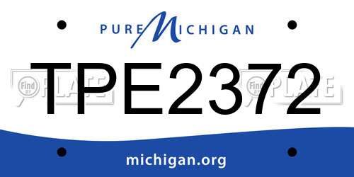 TPE2372 Michigan License Plate