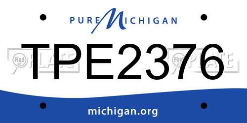 TPE2376 Michigan License Plate