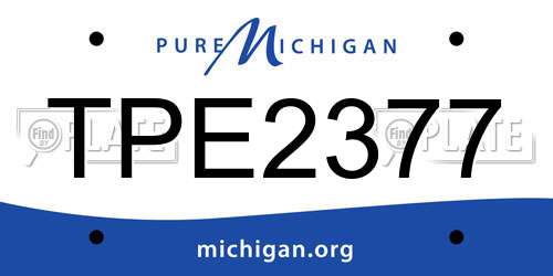 TPE2377 Michigan License Plate