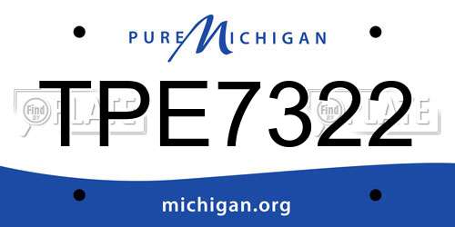 TPE7322 Michigan License Plate