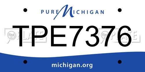 TPE7376 Michigan License Plate