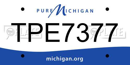 TPE7377 Michigan License Plate