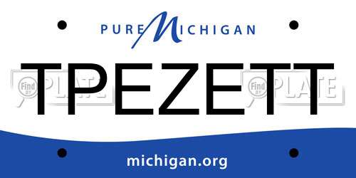 TPEZETT Michigan License Plate