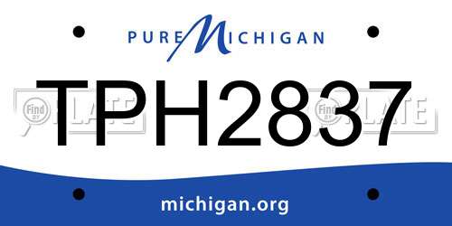 TPH2837 Michigan License Plate