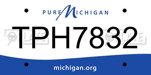 TPH7832 Michigan License Plate