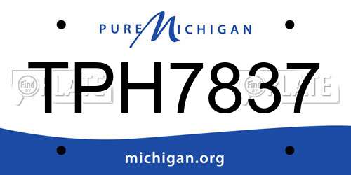 TPH7837 Michigan License Plate