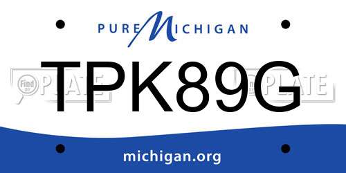 TPK89G Michigan License Plate