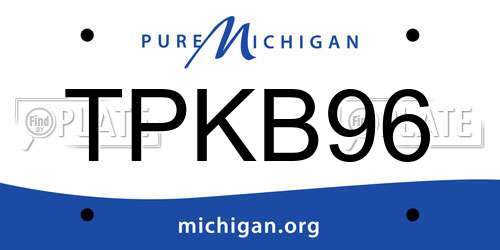 TPKB96 Michigan License Plate