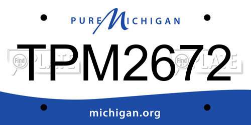 TPM2672 Michigan License Plate