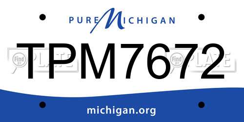 TPM7672 Michigan License Plate