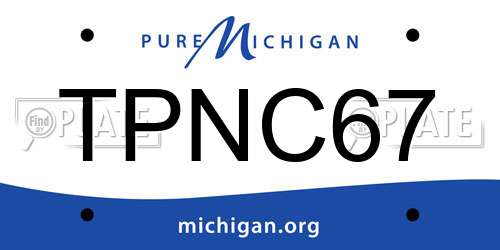 TPNC67 Michigan License Plate