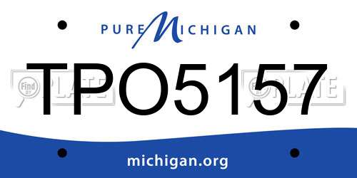 TPO5157 Michigan License Plate